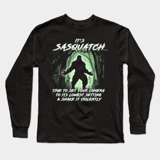 Sasquatch Camera Settings Funny Long Sleeve T-Shirt